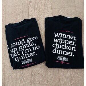 Lot Of 2 Pizza Ranch Company Black Logo PR T Shirts Tees Size Mens Small